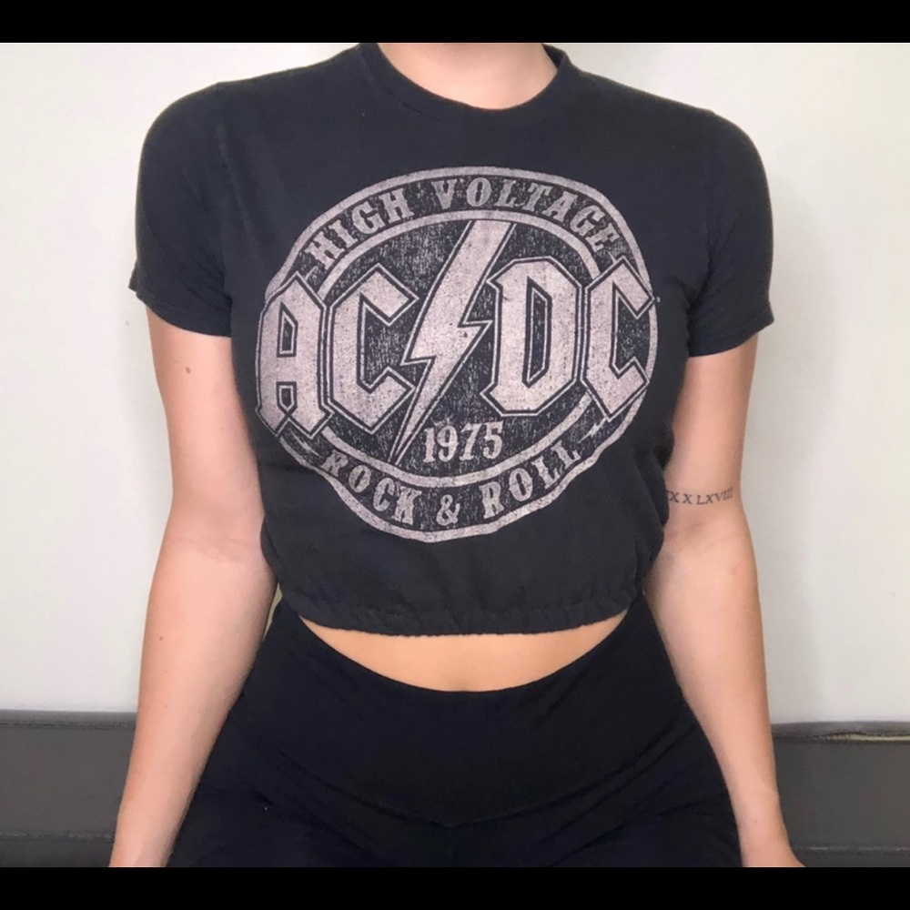 AC/DC Band Crop Tee